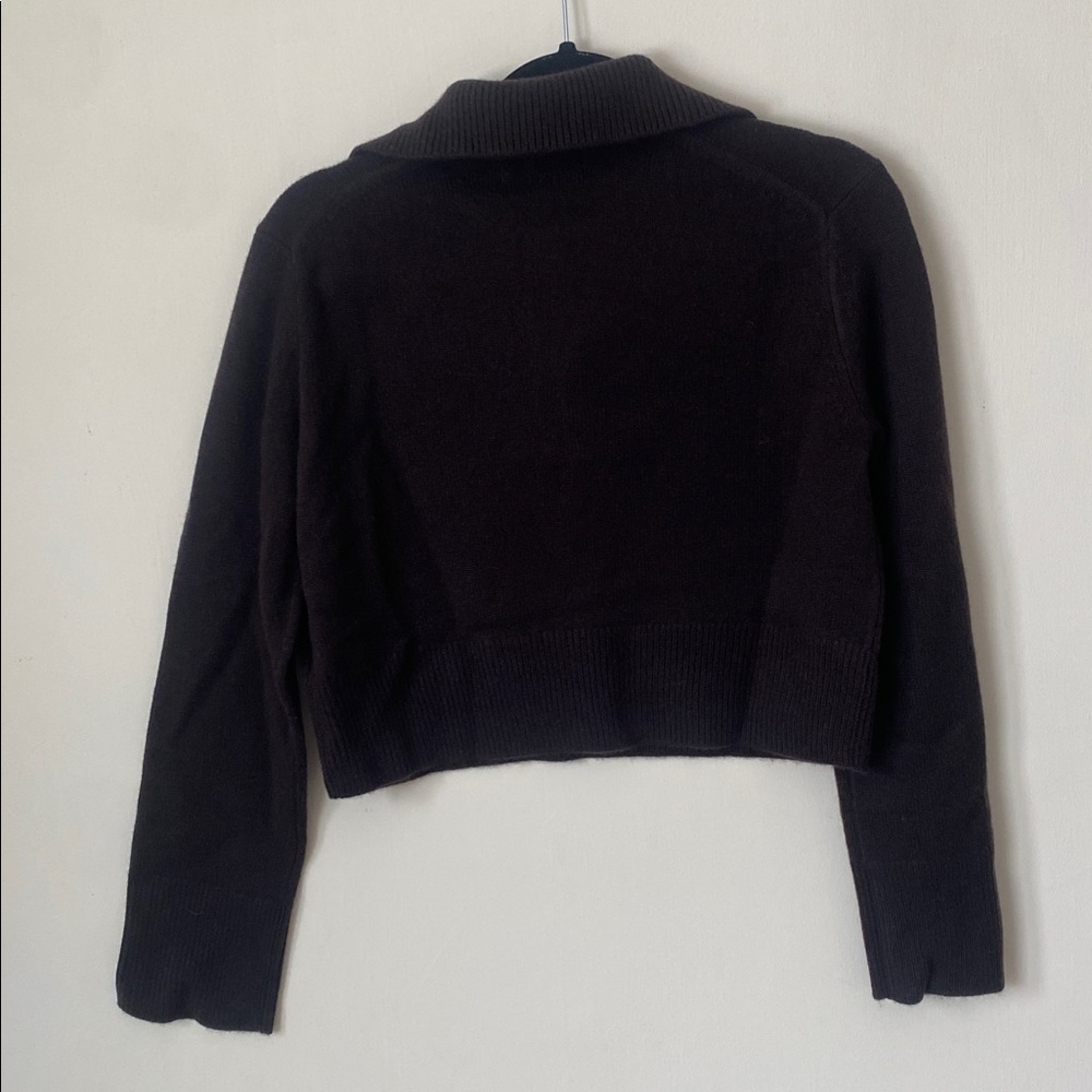 🆕 Banana Republic Cashmere Cropped Rugby Polo Sweater - Picture 4 of 5